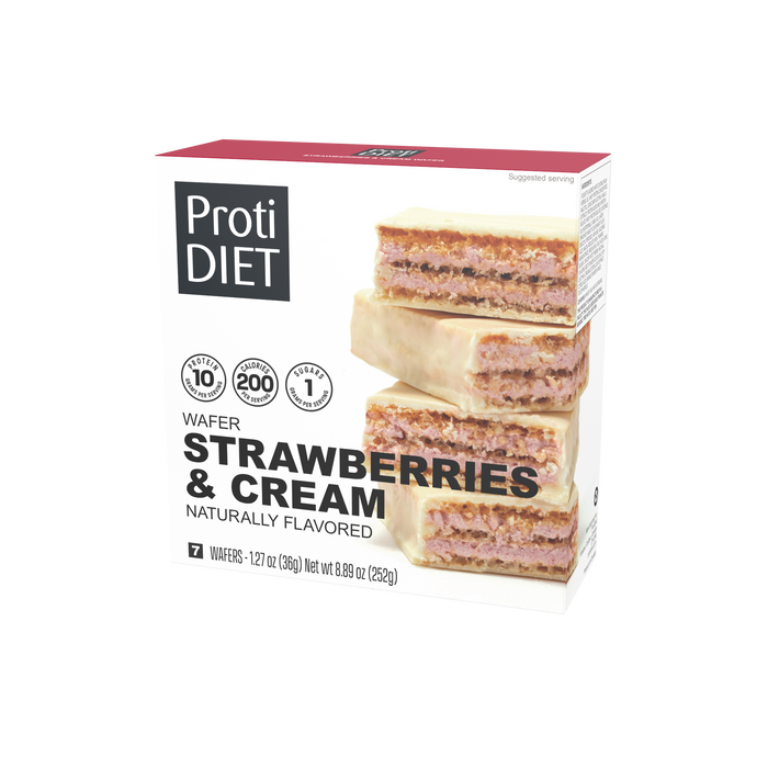 ProtiDiet Strawberries & Cream Wafers - 1 Box