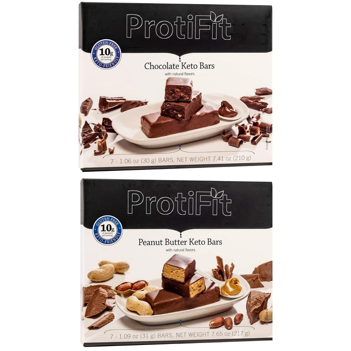 Proti Fit Bundle Keto Bar Chocolate and Peanut Butter High Protein Diet Bundle (14 Servings)