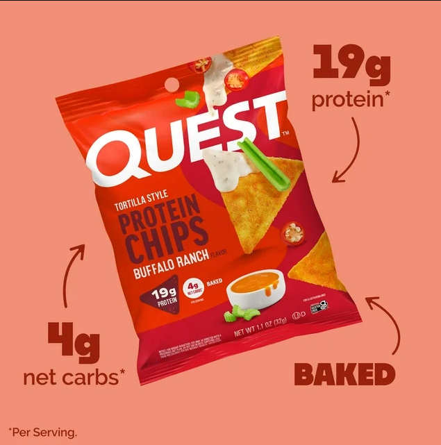 Quest Tortilla Style Protein Chips, Buffalo Ranch Flavor, Baked