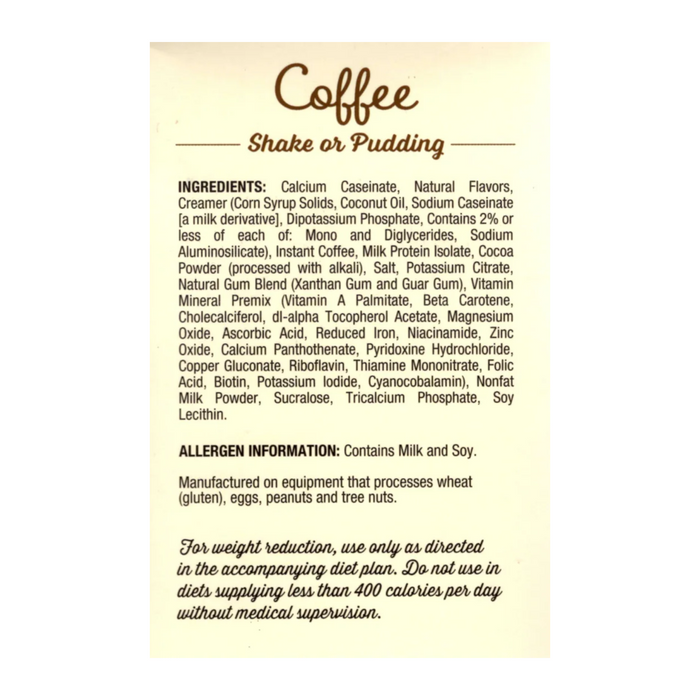 Fit Wise 100 Calorie Coffee Pudding-Shake Meal Replacement