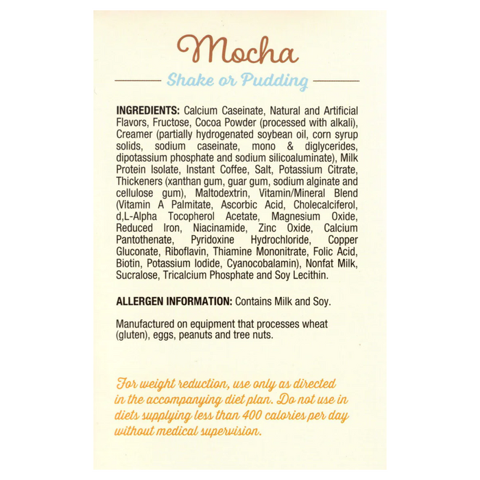 Fit Wise 100 Calorie Mocha Pudding-Shake Meal Replacement