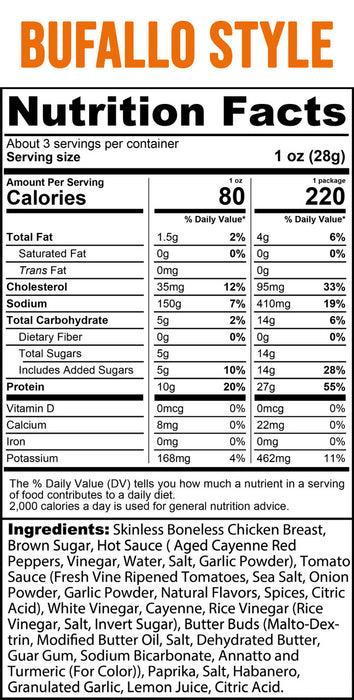 Wicked Cutz Buffalo Style Chicken Jerky (3 Servings)