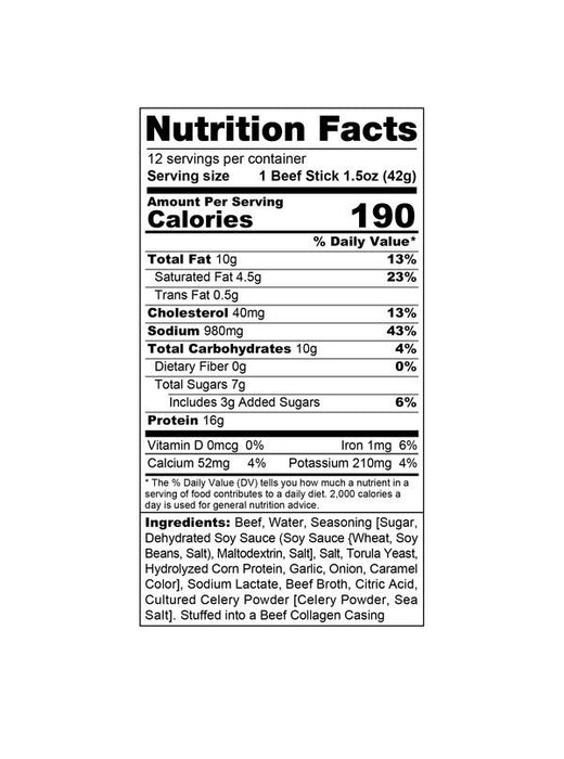 Wicked Cutz Teriyaki Stick Beef Single