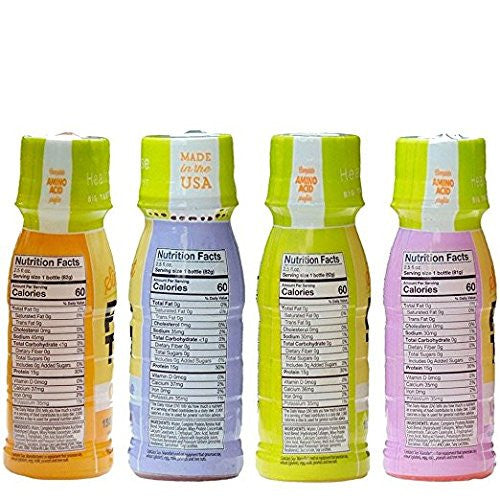 High Protein Single Shot- Variety Pack Bundle (Apple, Cran-Grape, Orange, Pink Lemonade) (4-Pack Bottles)