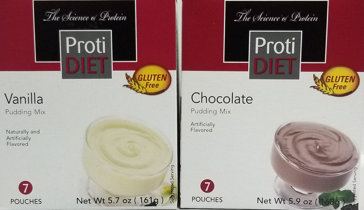 Proti Diet Pudding Bundle : Chocolate and Vanilla (14 Servings)