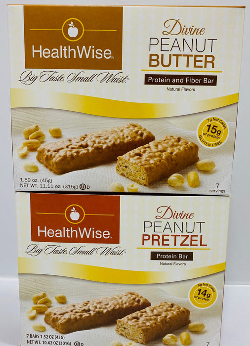 Fit Wise Divine Peanut Butter and Divine Peanut Pretzel Bar Bundle Pack