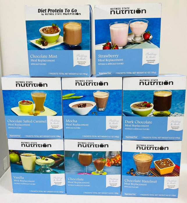 DPTG Variety High Protein Diet Pudding-Shake Bundle (56 Servings) - Includes 8 Boxes of All Best Sellers!