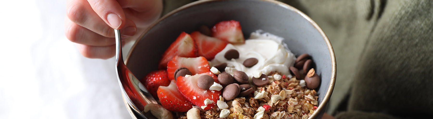 High protein strawberry oatmeal.