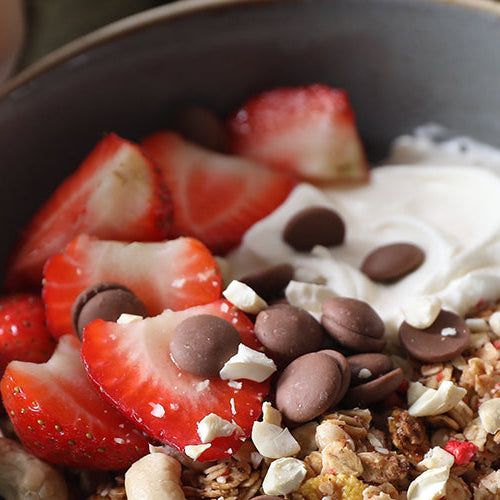 High protein strawberry oatmeal.