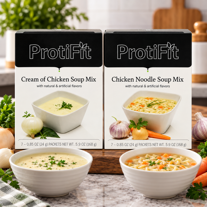 Proti Fit Chicken Noodle and Cream of Chicken Soup Diet Bundle Pack (14 Servings)