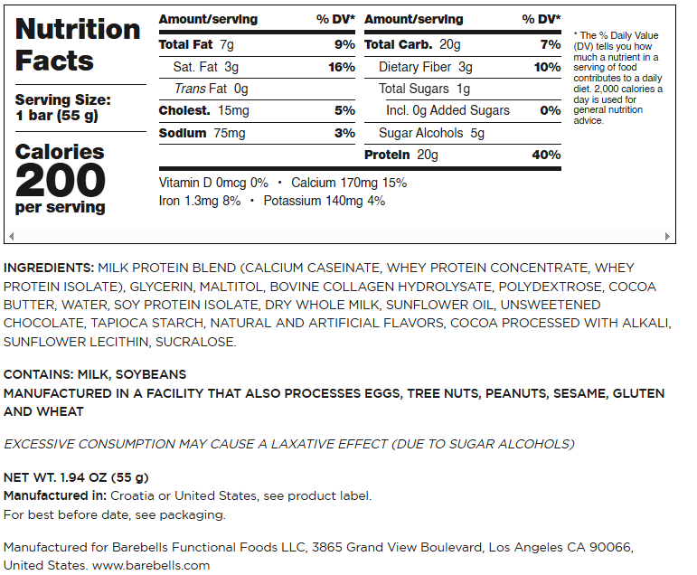 Barebells Protein Bars (Various Flavors)