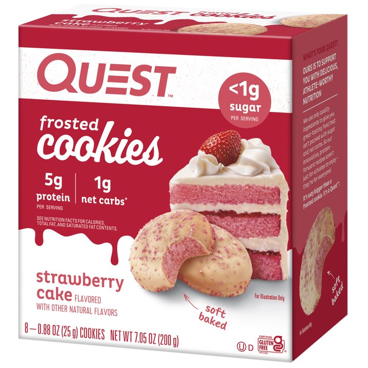 QUEST Strawberry Cake Frosted Cookies Nutmeg State Nutrition