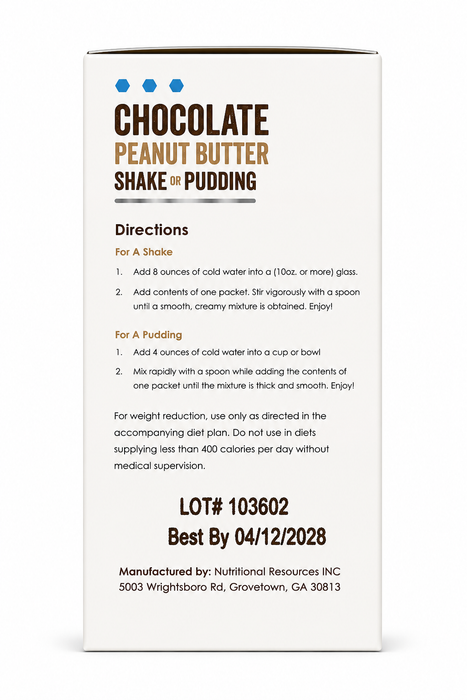 Fit Wise Chocolate Peanut Butter Pudding Shake Box