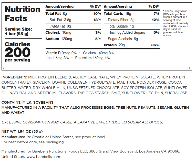 Barebells Protein Bars (Various Flavors)