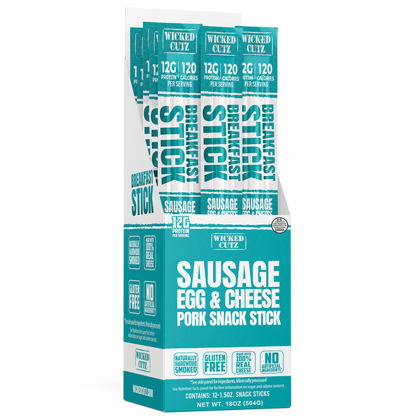 Wicked Cutz Sausage Egg & Cheese Pork Snack Single Stick