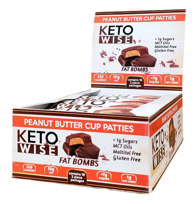 Keto Wise Fat Bombs Peanut Butter Cup Patties - 1 Box