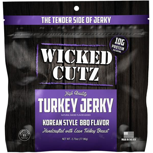 Wicked Cutz Korean Style BBQ Turkey Jerky (3 Servings)