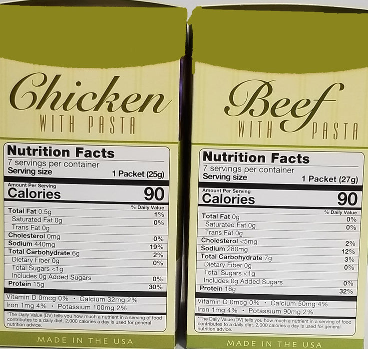 Fit Wise Chicken with Pasta and Beef with Pasta Soup High Protein Diet Bundle (14 Servings)