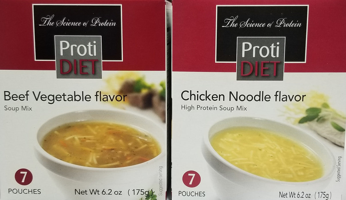 Proti Diet Soup Bundle : Chicken Noodle and Beef Vegetable