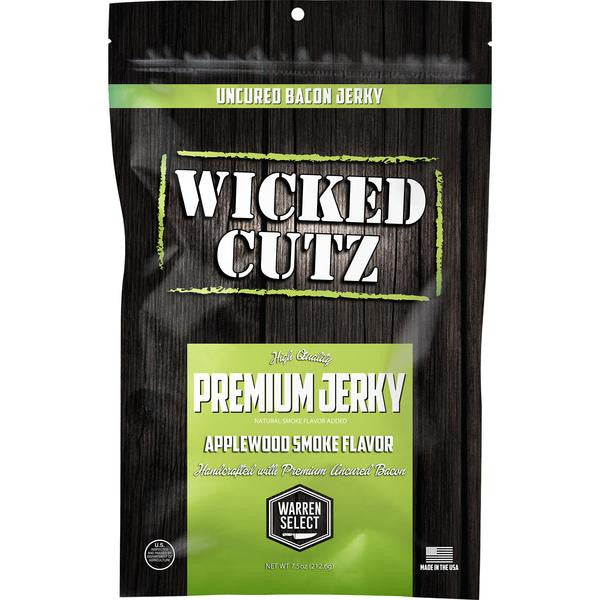 Wicked Cutz Bacon Jerky Applewood Smoke (7.5 Servings Bag)
